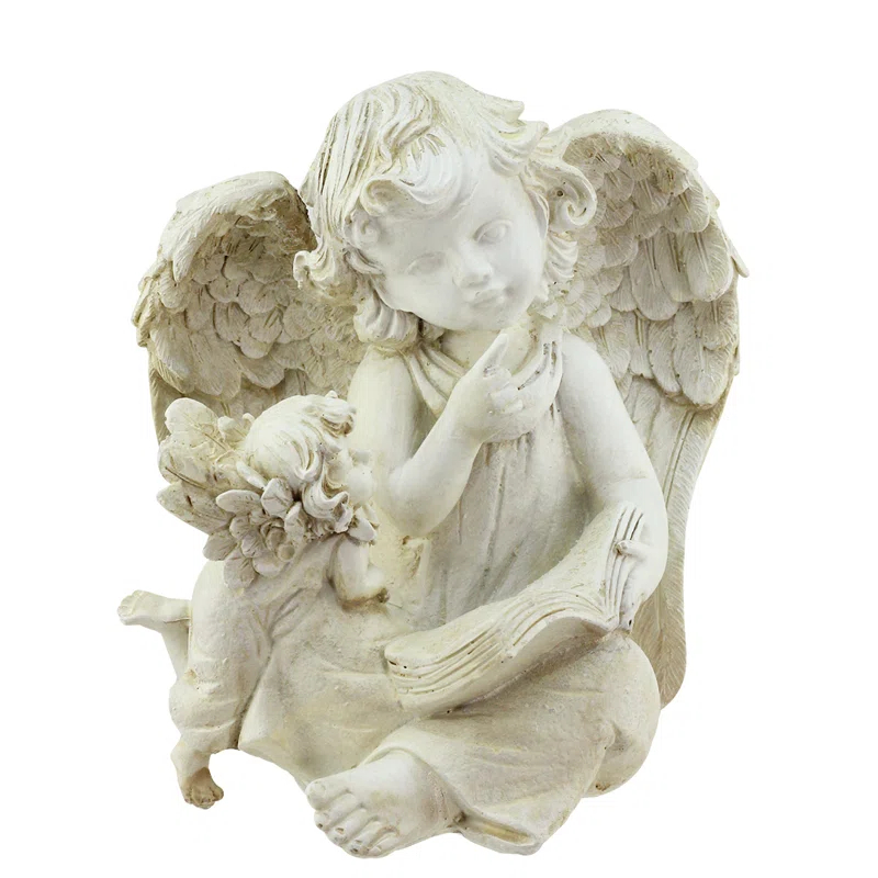 Northlight Seasonal 8.25" Reading Angels with Book Outdoor Garden Statue