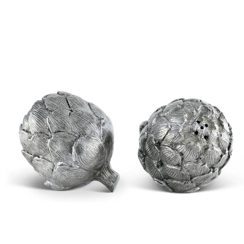 Vagabond House Farmer's Market Pewter Artichoke Salt and Pepper Shaker Set