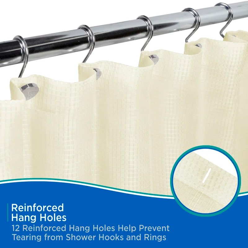 Kenney Kenney Water Repellant Jacquard Fabric Shower Curtain, 70" W x 72" H