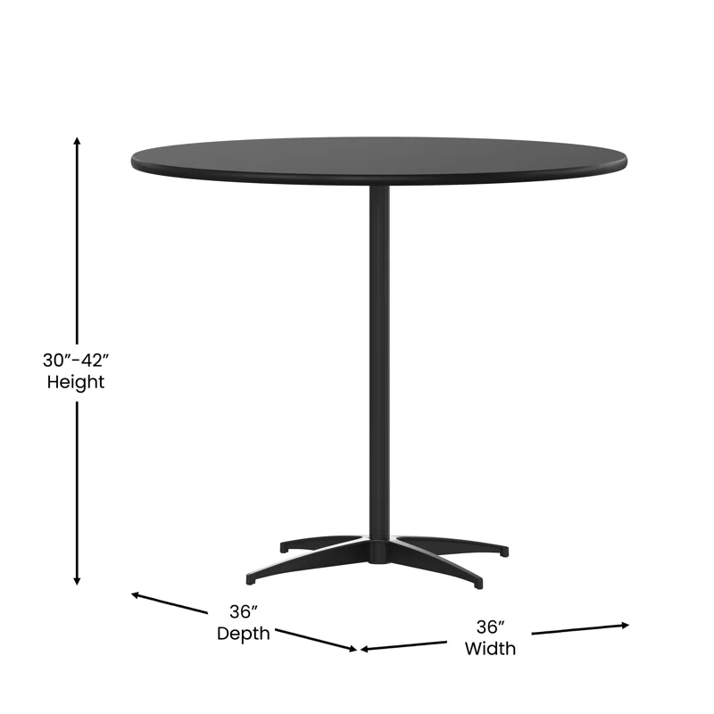 Flash Furniture Marrel Round Wood Cocktail Table with Columns by Flash Furniture