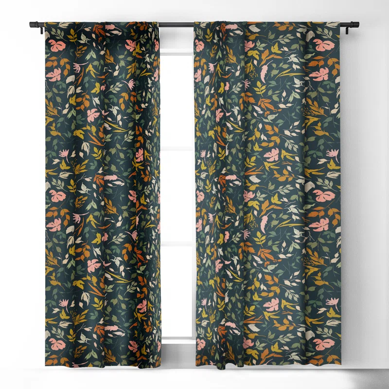 East Urban Home Marta Barragan Camarasa Wild Leaves Nature Dark Blackout Window Curtain