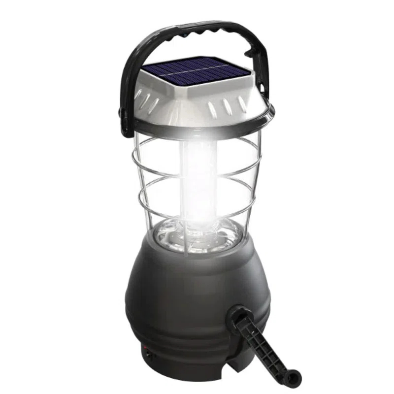 Whetstone Whetstone Dynamo Hand Crank Solar Powered Lantern - Battery-Operated or Rechargeable LED Light with Adjustable Settings for Camping