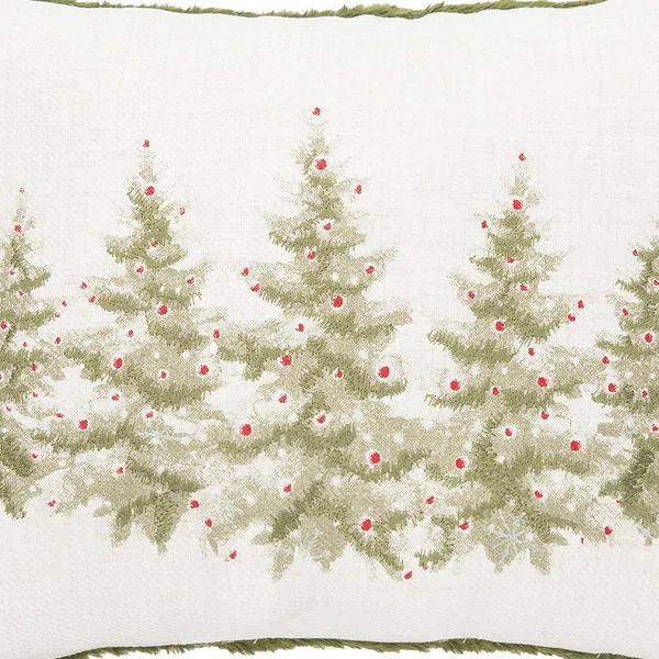 Winter Trees Embellished Throw Pillow
