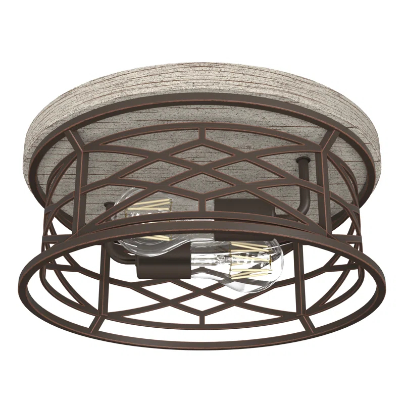 Langwood 2 - Light 13.25'' Unique/Statement Circle Flush Mount