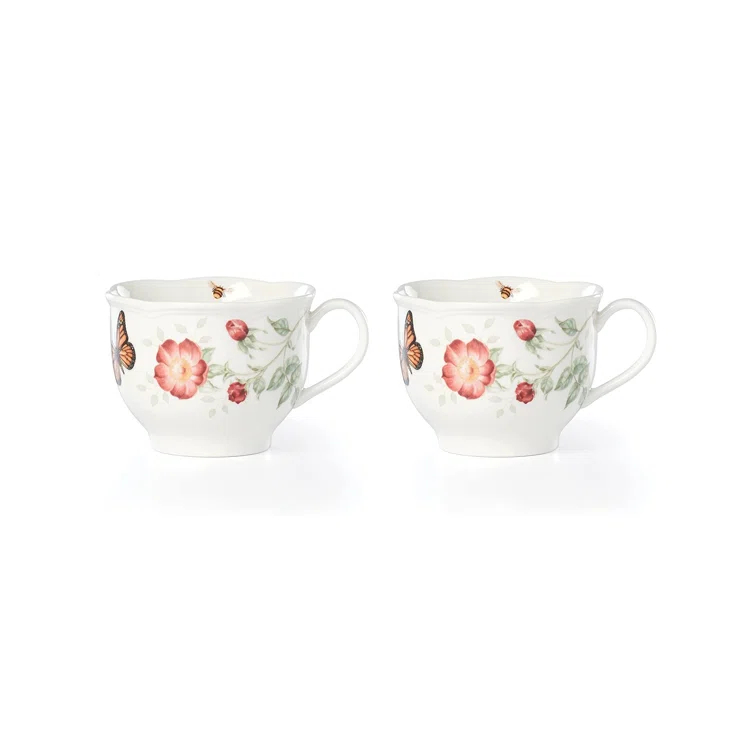 Lenox Butterfly Meadow 2 Piece Latte Coffee Mug Set