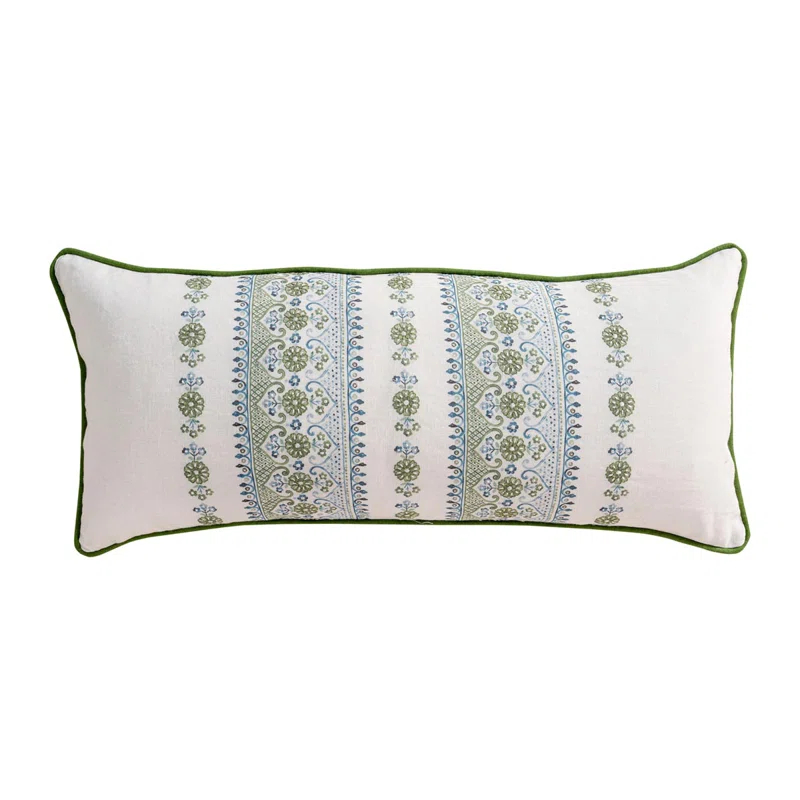 Juliska Seville 11" x 22" Pillow Cover & Insert - Green/White