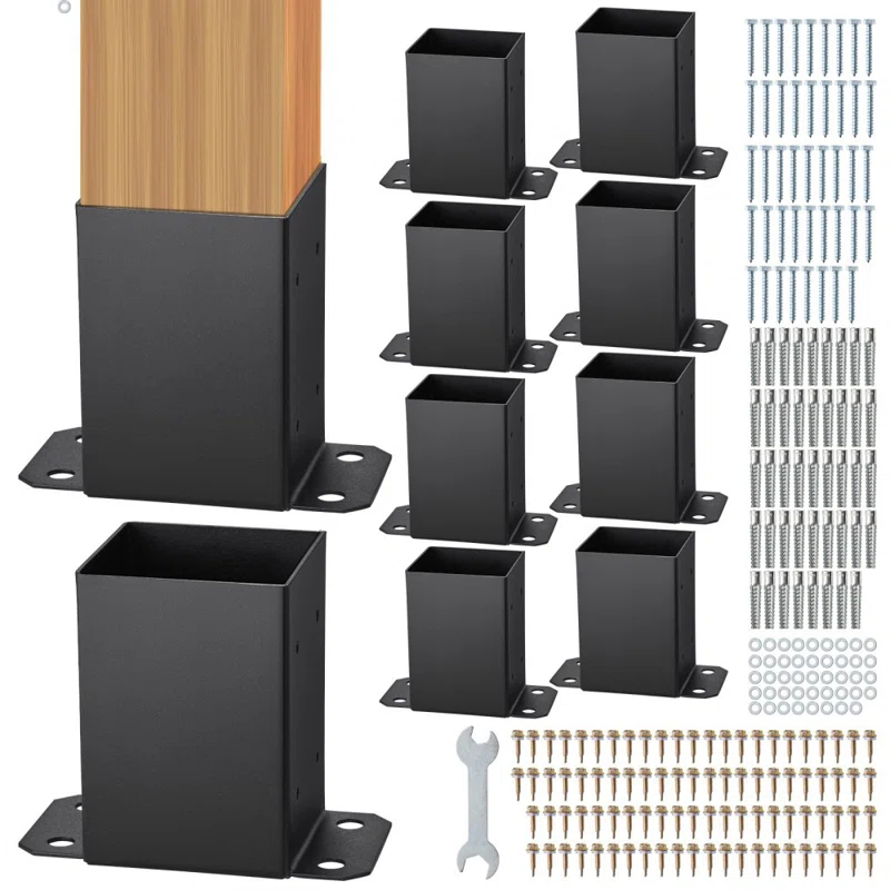 Stellweilan Tessberg 10 Pack 4x4 Post Base Brackets Heavy Duty Wood Post Fence Post Anchor (Set of 10)