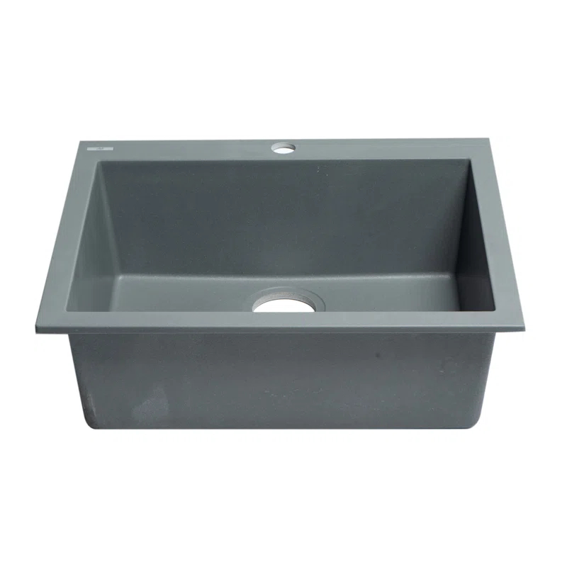 23.63'' L Drop-In Single Bowl Granite Kitchen Sink