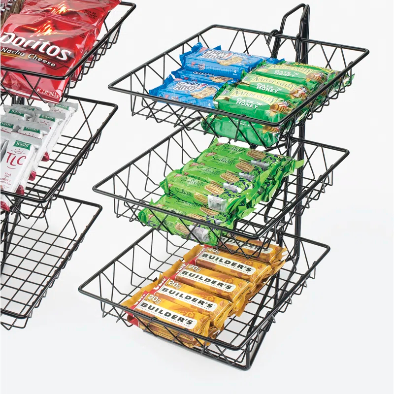 Cal-Mil Three Tier Merchandiser with Square Wire Baskets - 12" x 19" x 20"