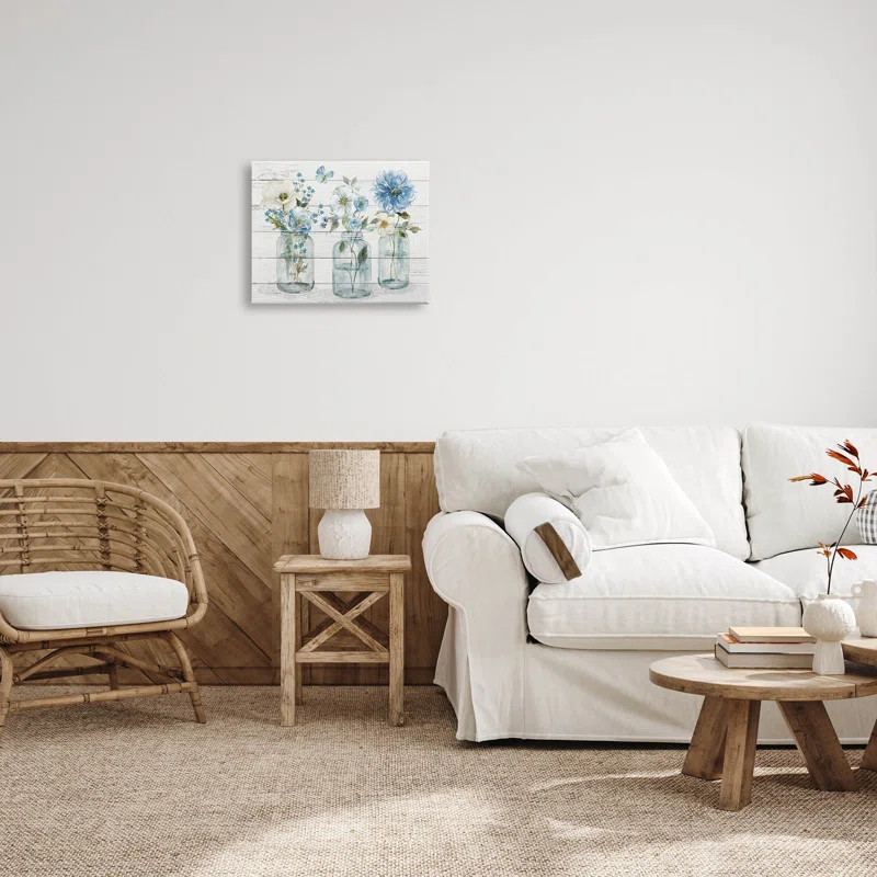 Stupell Industries " Blue Country Jar Bouquets " by Livi Finn