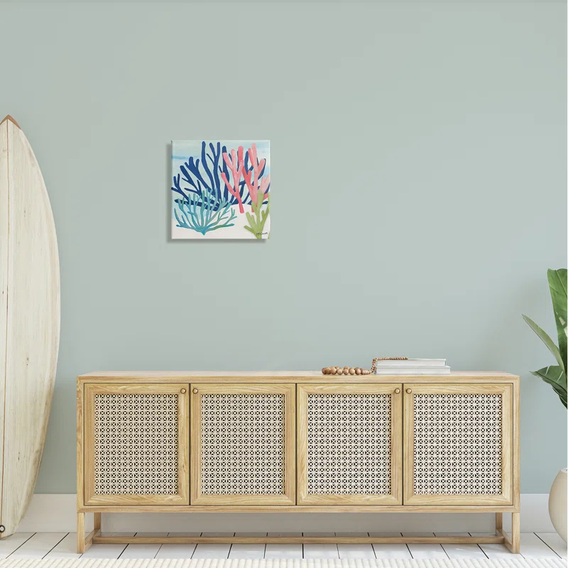 Stupell Industries " Underwater Sea Life Blue Pink Ocean Coral Reef " by Katie Doucette