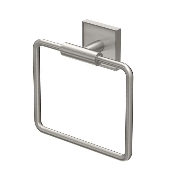 Gatco Mode Towel Ring | Wall Mounted 5.75" W Square Shape Towel Holder for Bathroom, Kitchen 5612