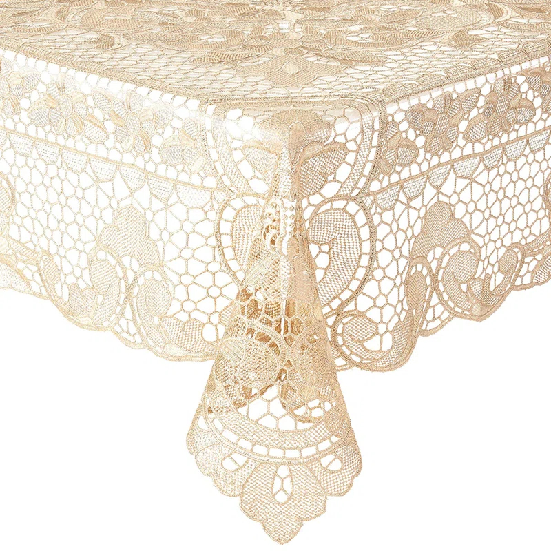 Violet Linen Crystal Lace Tablecloth