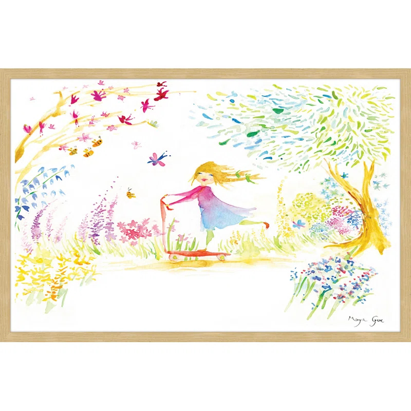 Marmont Hill 'Girl at Park' by Maya Gur Framed Print