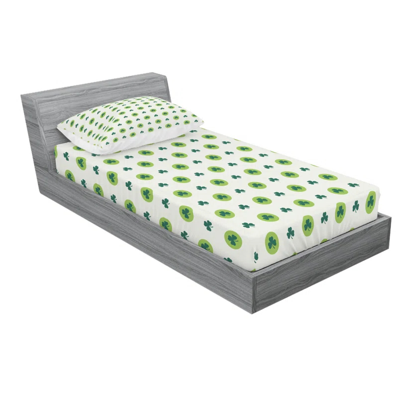 Ambesonne Microfiber Polka Dots Sheet Set