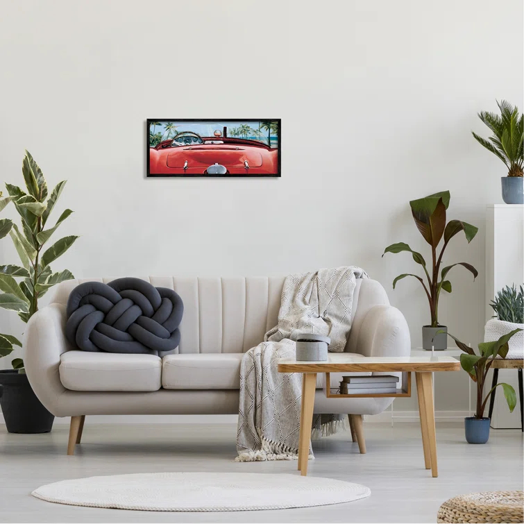 Stupell Industries " Tropical Red Antique Car "