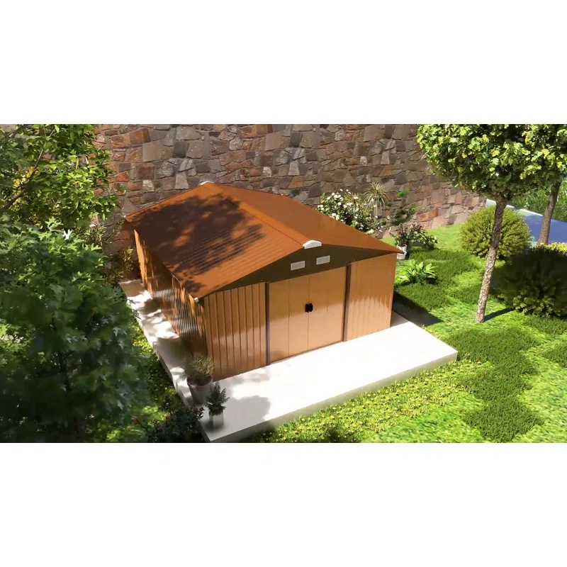 Outsunny 7 ft. W x 4 ft. D Stainless Steel Tool Shed