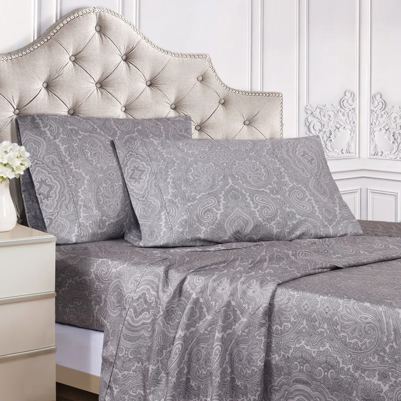 Superior Classic Paisley 600 Thread Count Cotton Blend Sateen Sheet Set