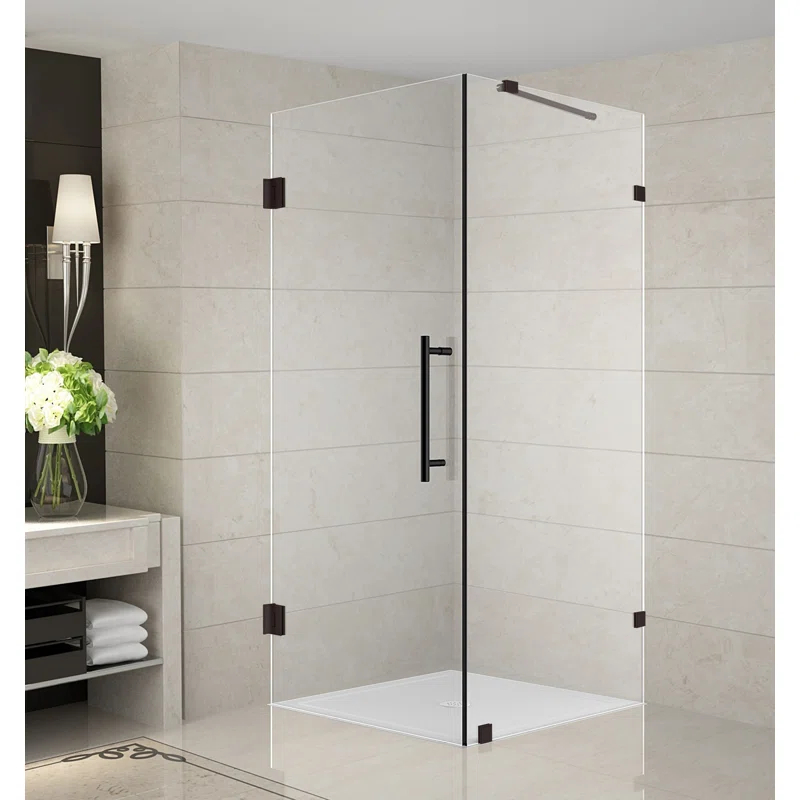 Aston Aquadica Frameless 30" x 72" Square Hinged Shower Enclosure SEN988-NBR-30-10