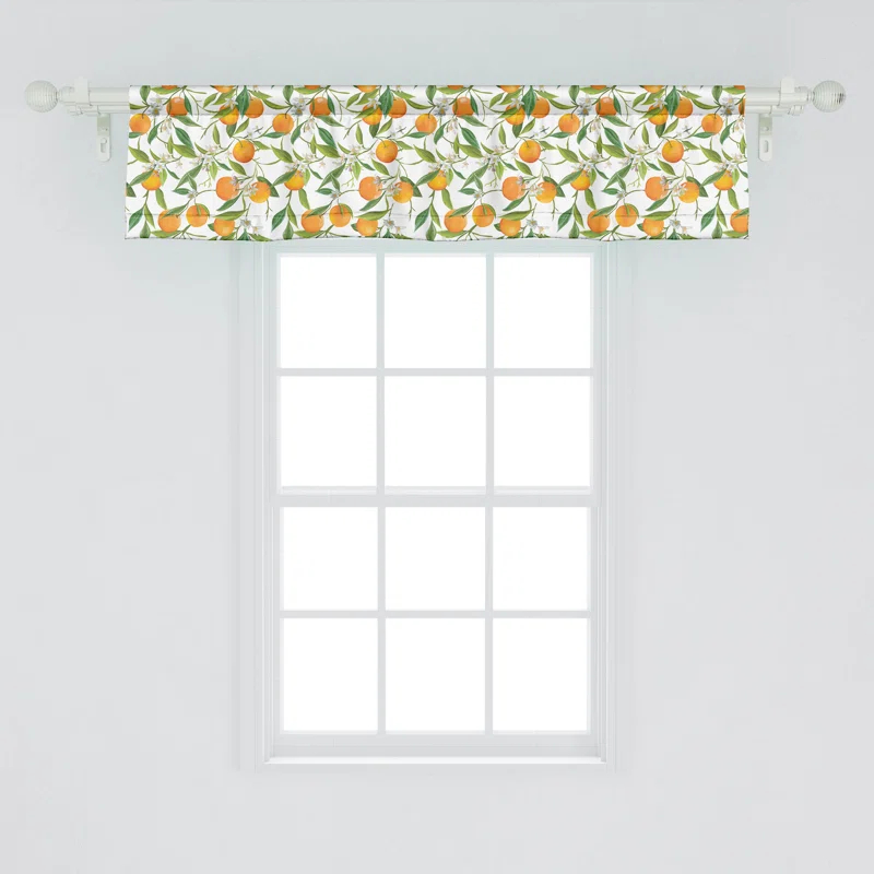 Ambesonne Ambesonne Green Orange Valance Pack of 2 Orange Branch