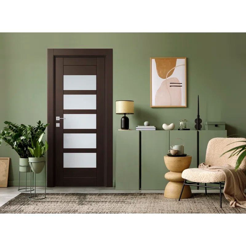 Belldinni Avon 07-07 Panelled Manufactured Wood and Glass Interior Door Slab