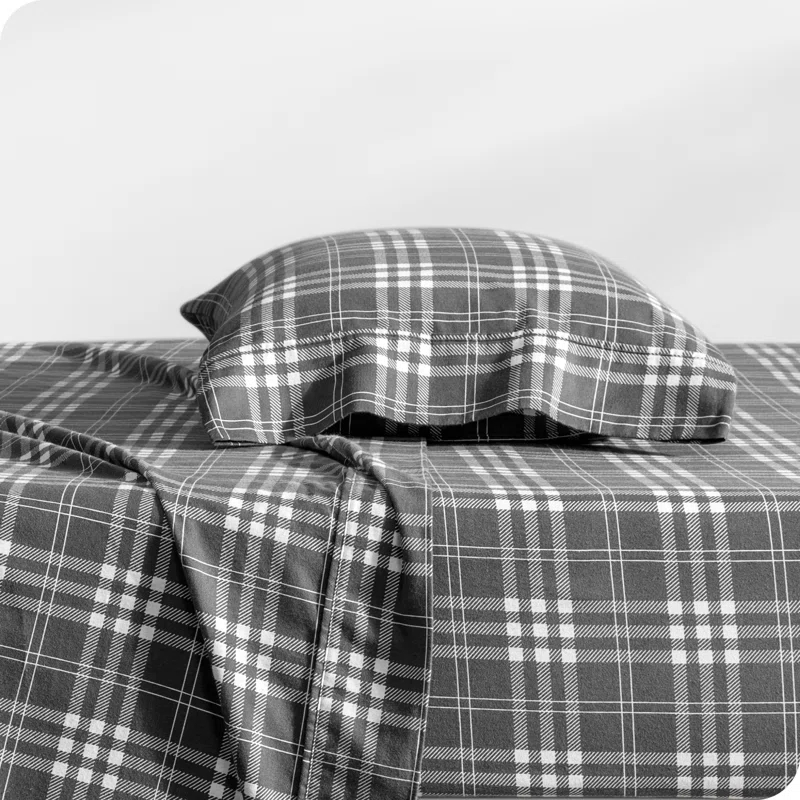 Bare Home Flannel Machine Woven Plaid Sheet Set