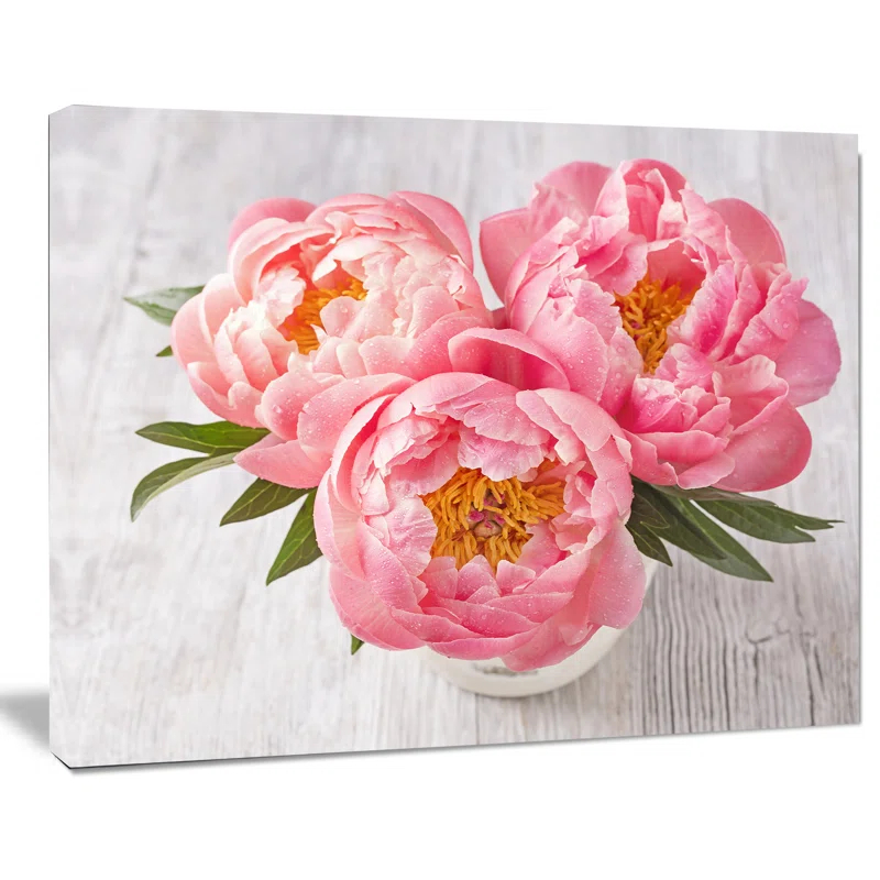 " Peony Flowers On White Floor "