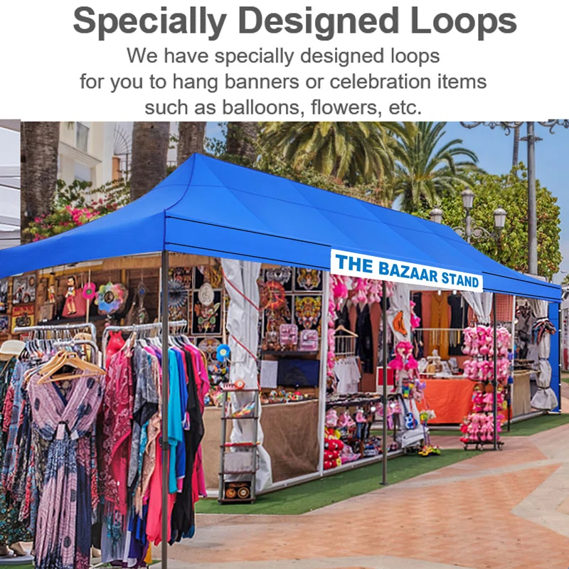 30 ft. W x 10 ft. D Real Heavy Duty Pop Up Canopy Outdoor Wedding Party Tent with 8 Sidewalls