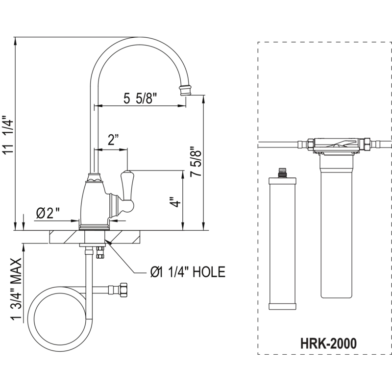 Georgian Era Filter Kitchen Faucet Kit