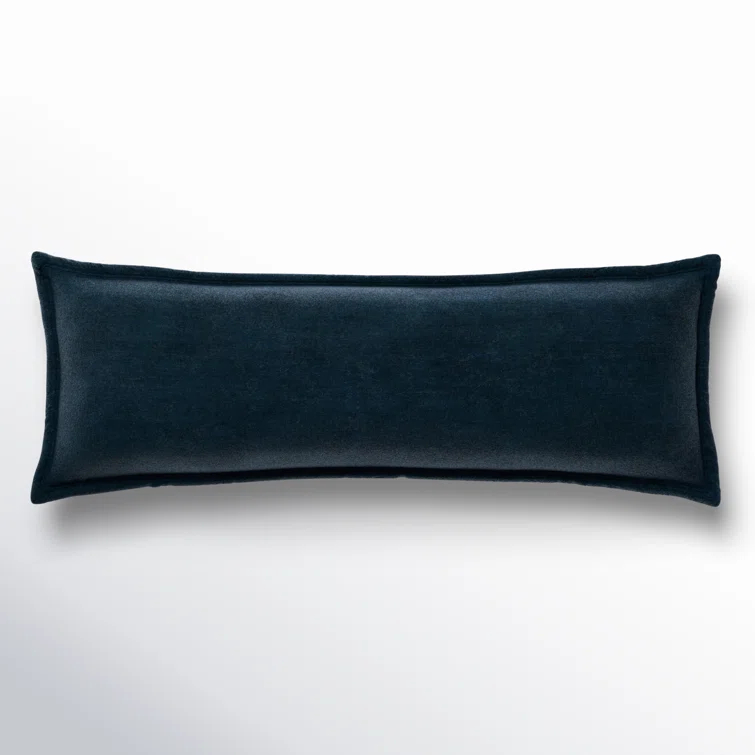 Stella Solid Faux Silk Velvet Romantic Western 14x42 inch Long Lumbar Pillow