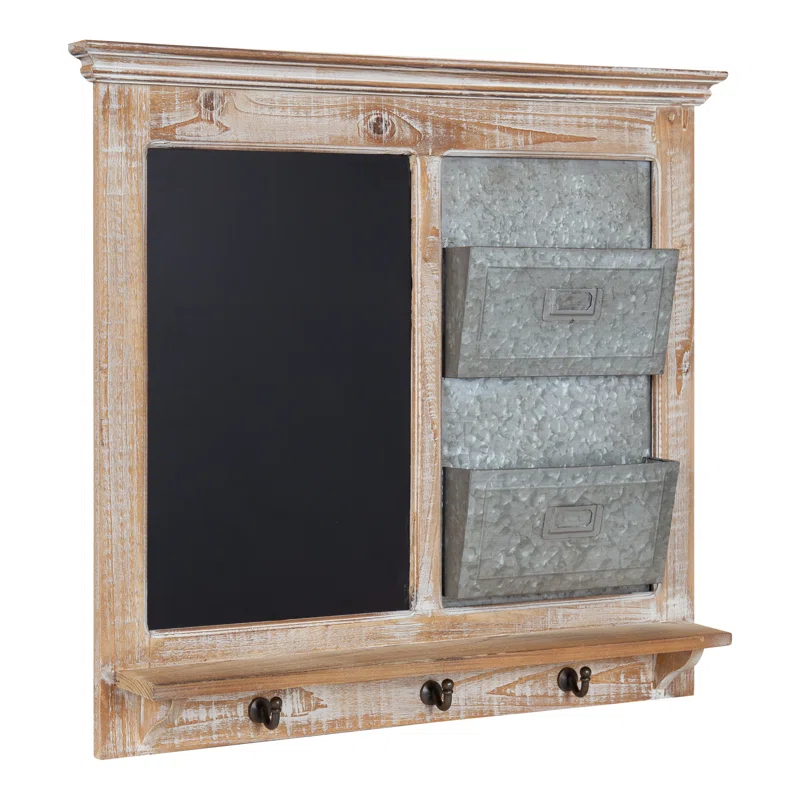 Kate and Laurel Solid Wood Wall Organizer