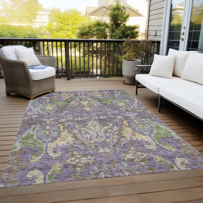 Machine Washable Indoor/Outdoor Cicel ACN1153 Purple