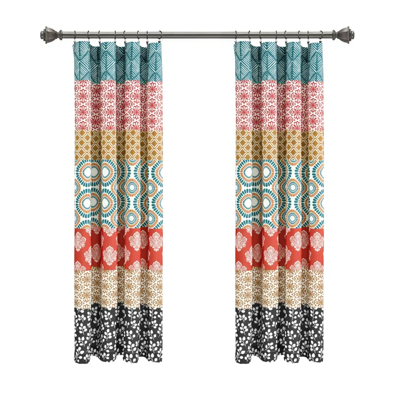 Lush Decor Bohemian Semi-Sheer Curtain Panel