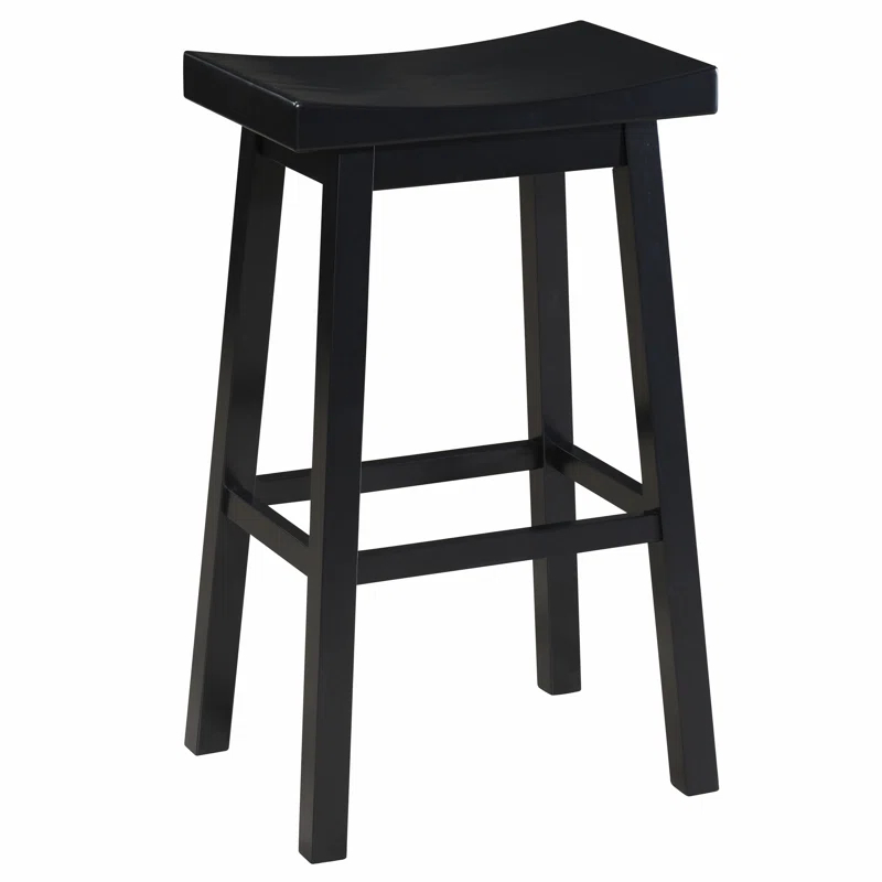 LuXeo LuXeo Lakewood Solid Wood Saddle Barstool (Set of 2)