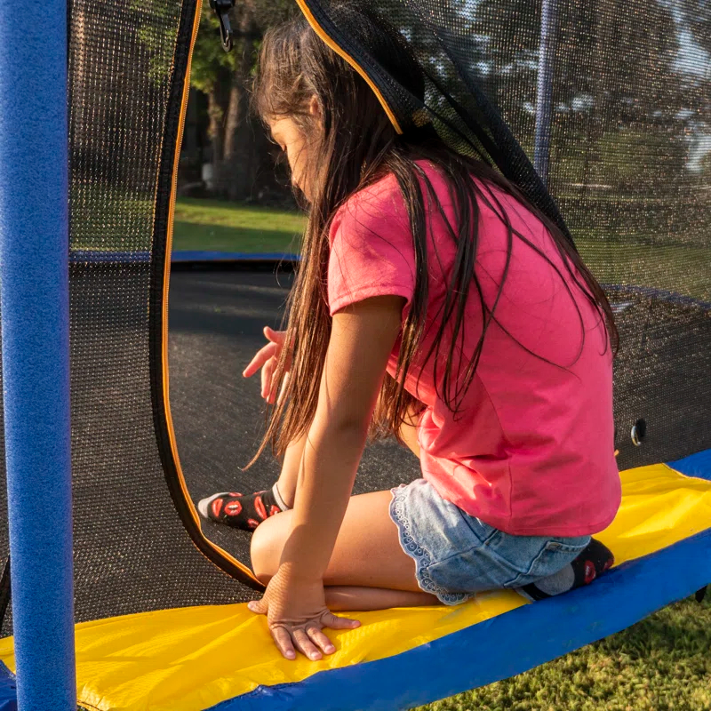 Jumpking 10’ X 15’ Oval Trampoline With Basketball Hoop
