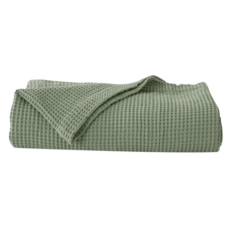 Solid Cotton Waffle Weave Blanket