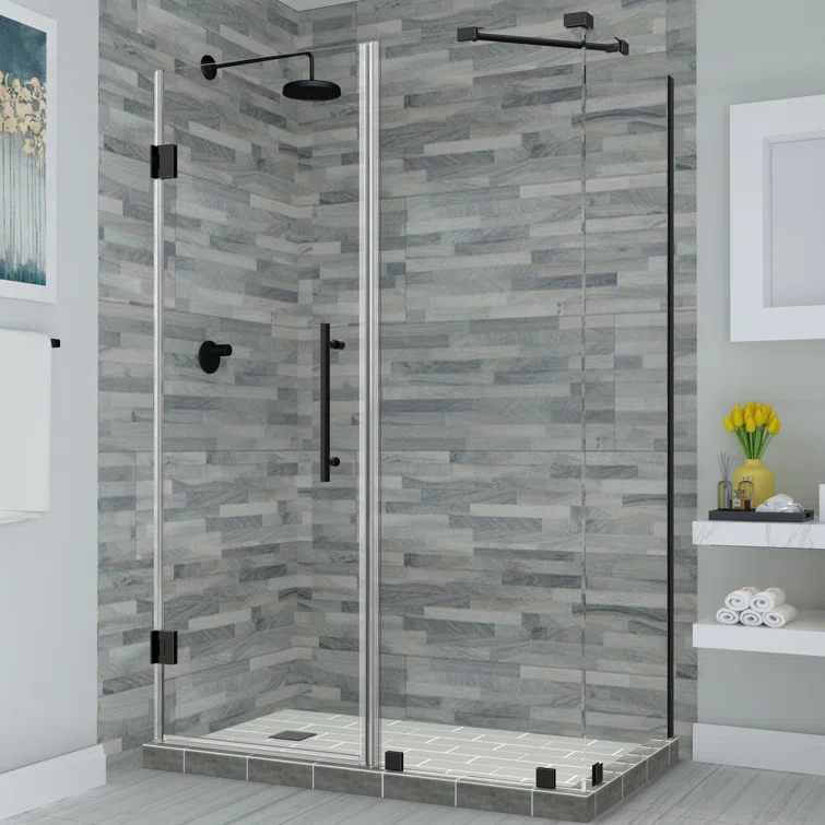 Aston Bromley 38" x 72" Rectangle Hinged Shower Enclosure SEN967EZ-MB-463238-10