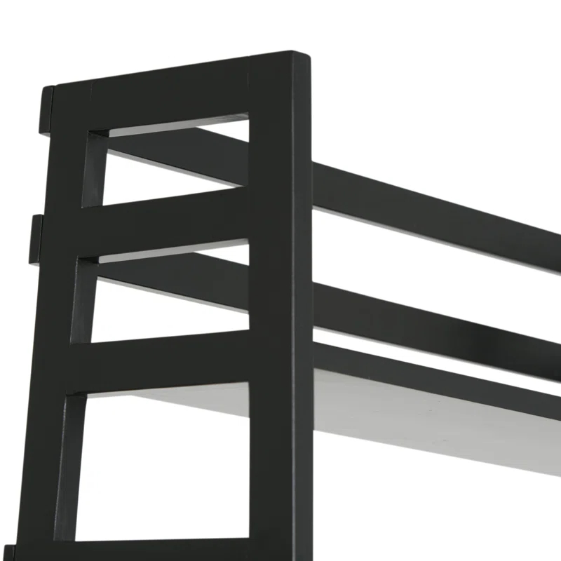 Simpli Home Acadian 30"W Solid Wood 5 Shelf Ladder Bookcase with Open Shelves