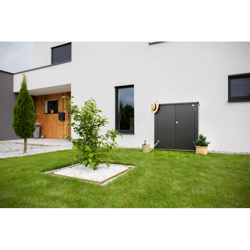 Biohort Biohort Romeo 4 ft. 3 in. W Metal Vertical Tool Shed in Dark Gray