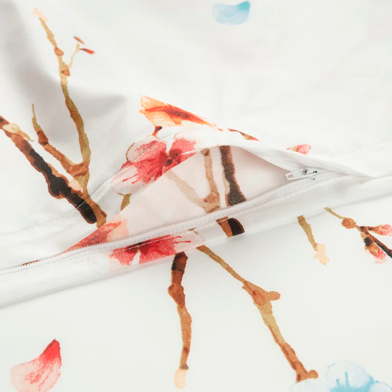 Chanasya Ultra Soft Sakura Cherry Tree Reversible Duvet Cover Set