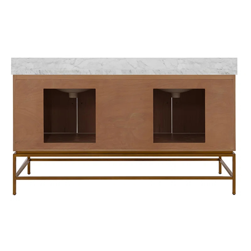 Worlds Away Clifford 60'' Double Bathroom Vanity with Marble Top