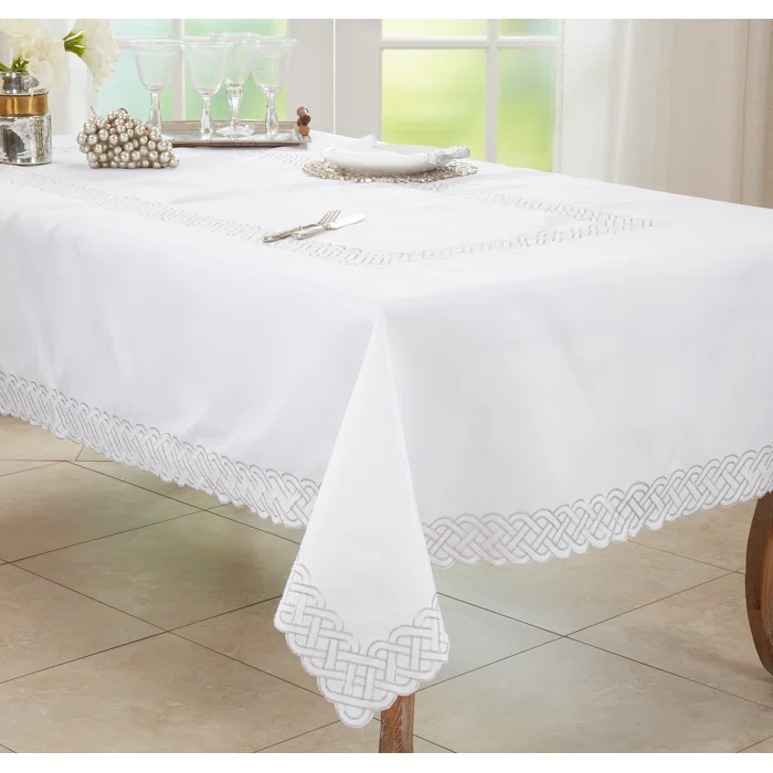 Saro Tablecloth With Braid Embroidery