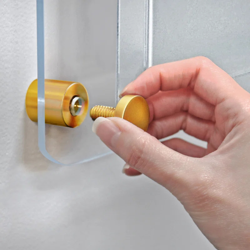 Azar Displays Two-Pocket Letter Wall Mount Brochure Holder Overall Measurement with Gold Stand Off Caps: 23"W X 11"H