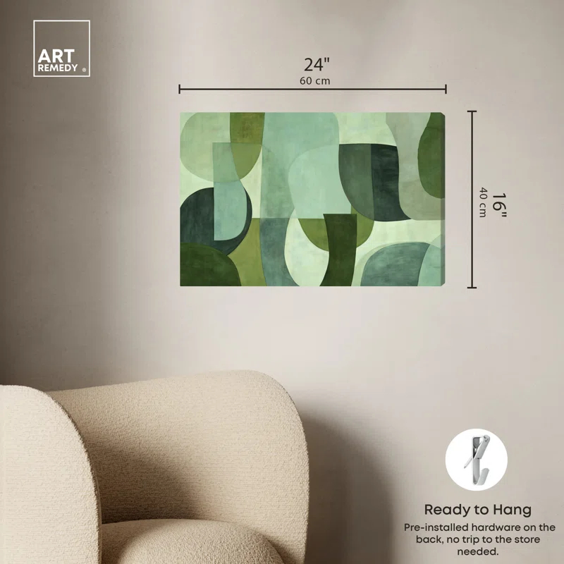 Art Remedy Tualipa Green Abstract Wall Art by Art Remedy