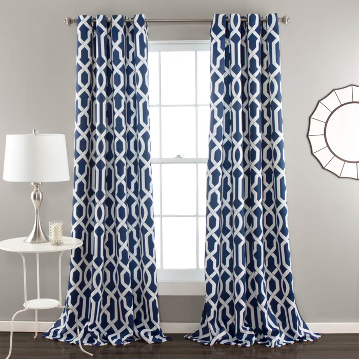 Lush Decor Trellis Polyester Room Darkening Curtain Pair (Set of 2)