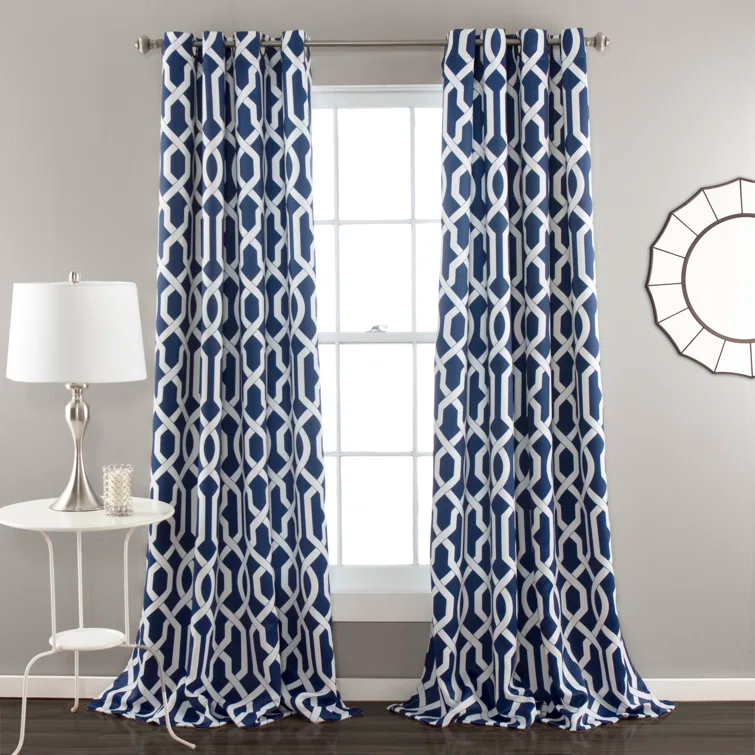 Lush Decor Trellis Polyester Room Darkening Curtain Pair (Set of 2)