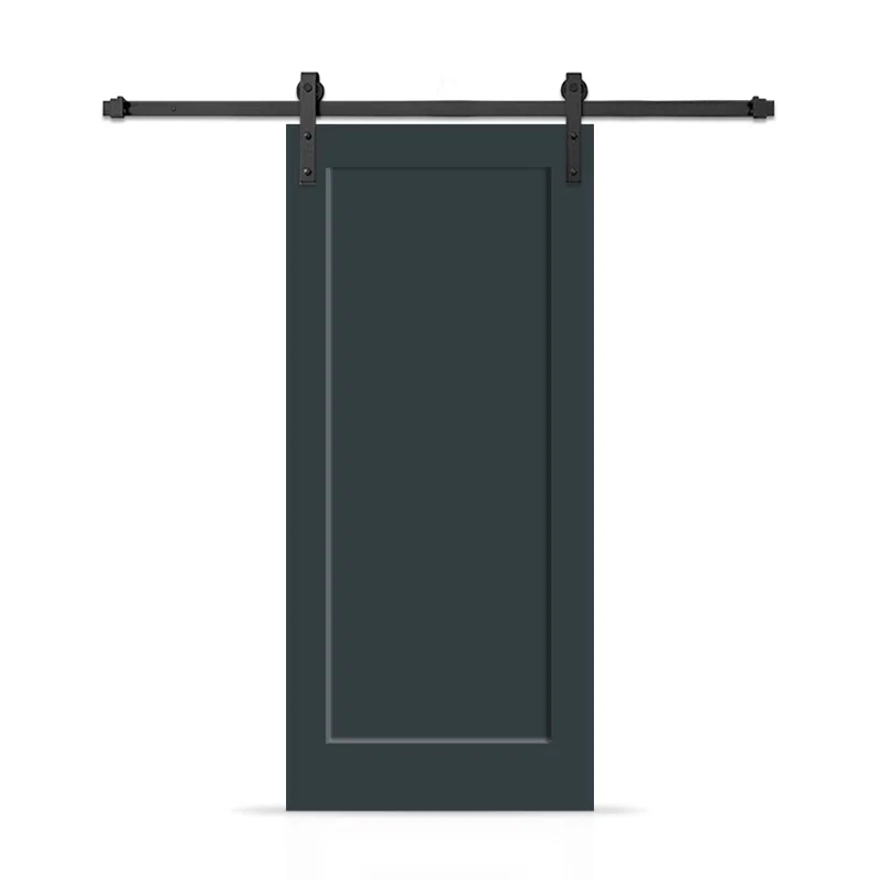Calhome 1 Panel Shaker Composite Modern Interior Sliding Barn Door with Hardware Kit