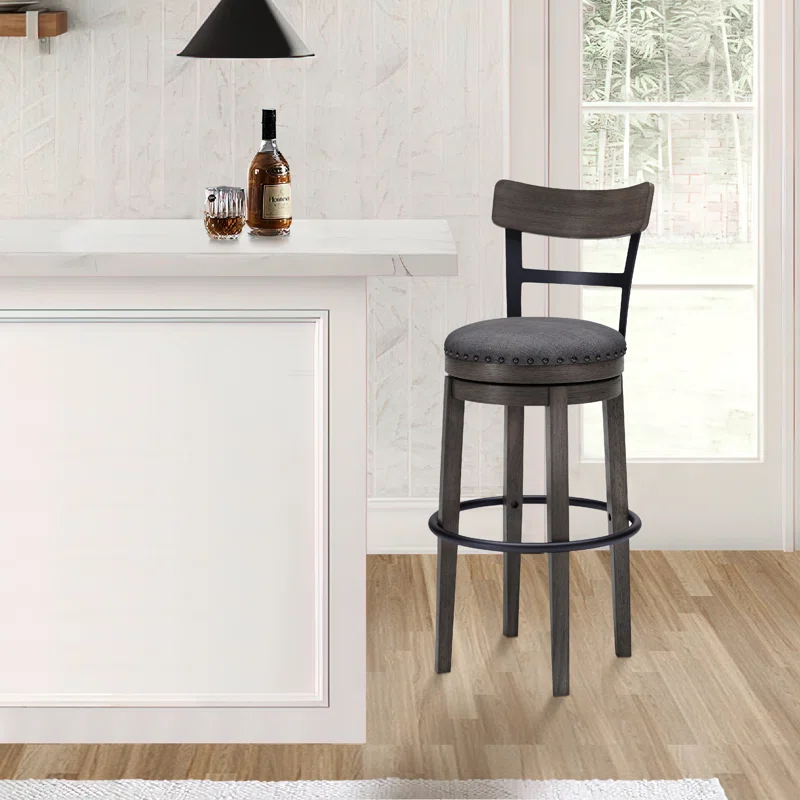 Red Barrel Studio® Obdulio Swivel Upholstered Counter Stool