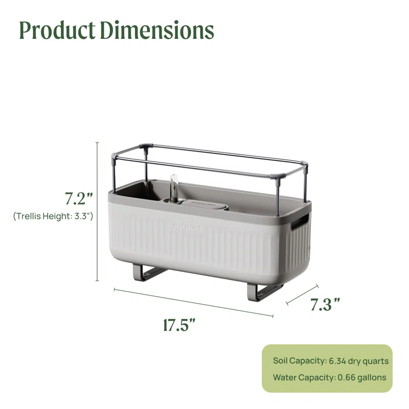 Vego Garden Mini Herb Plastic Outdoor Pot Planter with Trellis