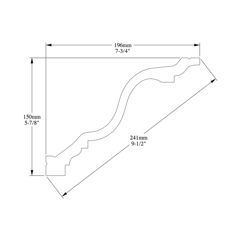Orac Decor 7-3/4 in x 5-7/8 in x 78-3/4 in Primed White Plain Polyurethane Crown Moulding